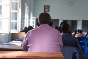 Brother Victor attends a meeting of faculty at the Tutazamie Institute in March 2013.